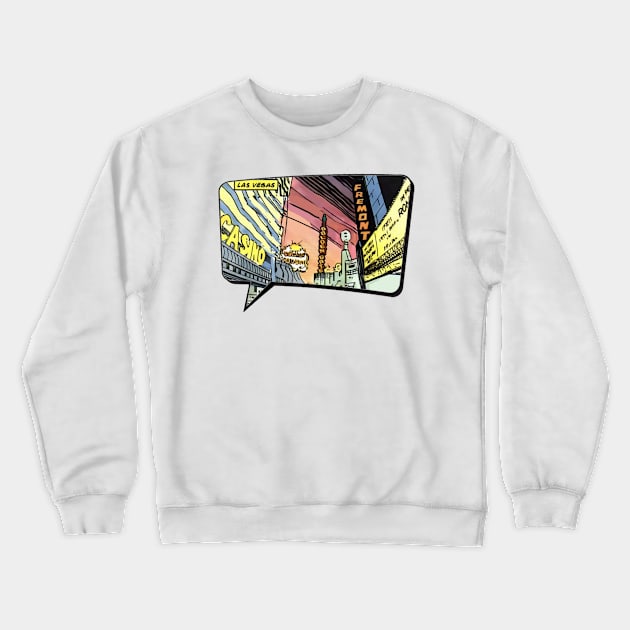 Fremont Street - Las Vegas Comic Crewneck Sweatshirt by Black Country Vlogger